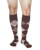 Compression Socks For Travel - REJUVA Argyle Chestnut 15 - 20mmHG - Soul Legs