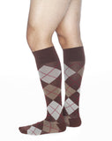 Compression Socks For Travel - REJUVA Argyle Chestnut 15 - 20mmHG - Soul Legs