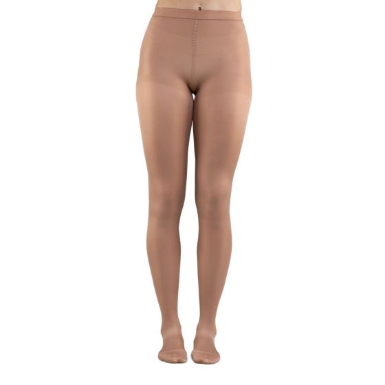 Womens Compression Footless Tights for Lymphedema 20-30mmHg - Beige, Medium  