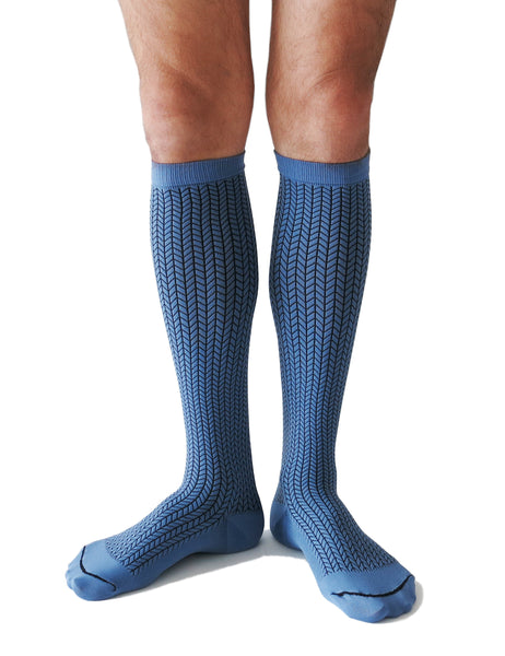 SOUL LEGS Men's Blue Chevron Dress Socks 15 - 20mmHG - Soul Legs