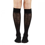 SOUL LEGS Sheer Petal Toss Black Below Knee Stockings 15 - 20mmHG