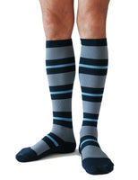 SOUL LEGS Men's Navy Stripe Dress Socks 15 - 20mmHG - Soul Legs